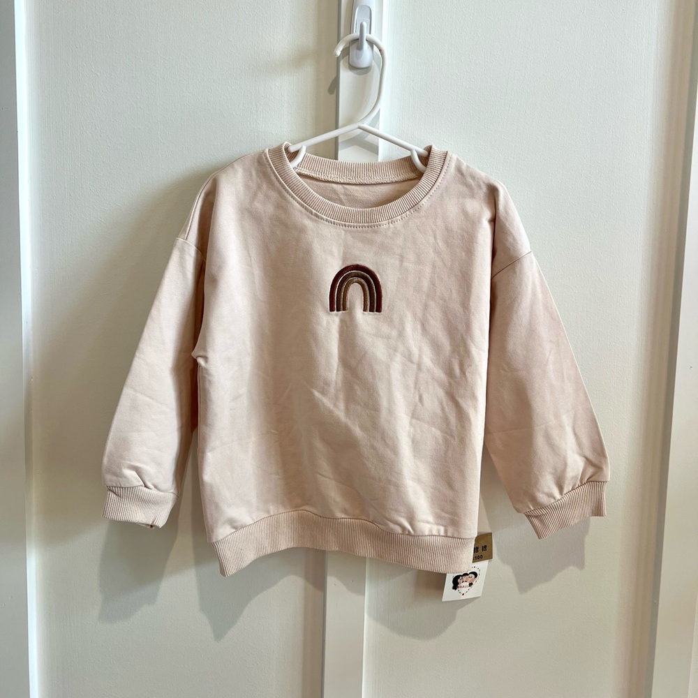 Toddler Embriordered Rainbow Long Sleeve Sweatshirt | Size 3T